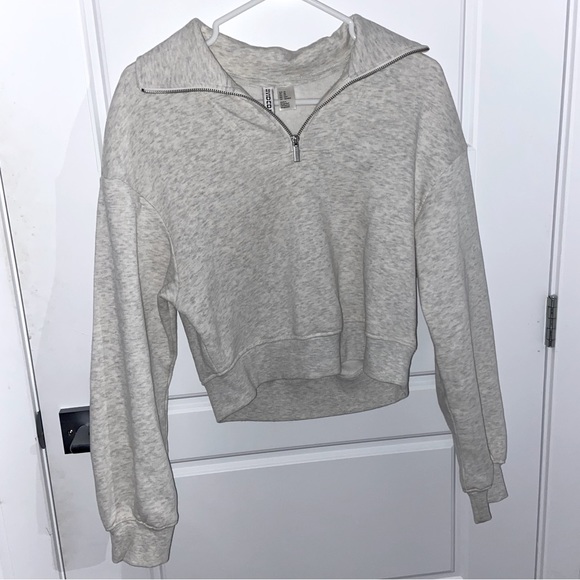 Divided Sweaters - 2/$50 Divided H&M Zipper Grey Crewneck with Collar